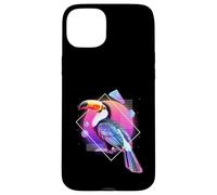 Toucan Vaporwave futuristico Estetica amante degli uccelli Arte Custodia per iPhone 15 Plus