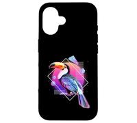 Toucan Vaporwave futuristico Estetica amante degli uccelli Arte Custodia per iPhone 16