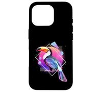 Toucan Vaporwave futuristico Estetica amante degli uccelli Arte Custodia per iPhone 16 Pro
