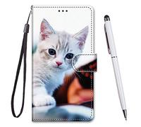 Toucasa Cover per Huawei P20 Lite,Flip Caso Custodia [Creativo Dipinto] PU Pelle Portafoglio Unico Sottile Funzione TPU Antiurto Flip Cover a Libro per Huawei P20 Lite (Gatto Carino)