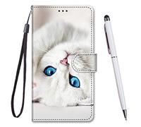 Toucasa Cover per Samsung Galaxy A04S/A13 5G/A04 4G/M13 5G,Flip Caso Custodia Samsung A04S/A13 5G/A04 4G/M13 5G PU Pelle Portafoglio Funzione TPU Antiurto Flip Cover a Libro (Blue Eyes Cat)