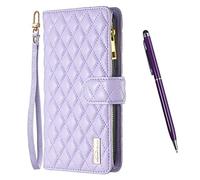 TOUCASA Cover per Xiaomi Redmi Note 11 Pro/Redmi Note 11 Pro 5G, Vintage PU Chiusura Tasca con Cerniera Slot per Schede Magnetico Cavalletto con Cinturino da Polso Custodia Flip Antiurto (Viola)