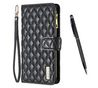TOUCASA Cover per Xiaomi Redmi Note 11 PRO/Redmi Note 11 PRO 5G, Vintage PU Chiusura Tasca con Cerniera Slot per Schede Magnetico Cavalletto con Cinturino da Polso Custodia Flip Antiurto (Nero)