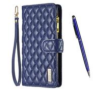 TOUCASA Cover per Xiaomi Redmi Note 11 PRO/Redmi Note 11 PRO 5G, Vintage PU Chiusura Tasca con Cerniera Slot per Schede Magnetico Cavalletto con Cinturino da Polso Custodia Flip Antiurto (Blu)