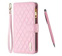 TOUCASA Cover per Xiaomi Redmi Note 11 / Redmi Note 11S, Vintage PU Chiusura Tasca con Cerniera Slot per Schede Magnetico Funzione Cavalletto con Cinturino da Polso Custodia Flip Antiurto (Rosa)