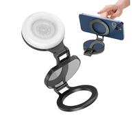 Touch Control Selfie Light - Magnetic Fill Light with Double-Sided Mirror | 3 Color Dimmerabile Soft Lamp For Selfie Photography Makeup Recording Streaming
