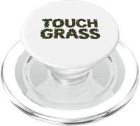 Touch Grass Divertente Natura Ironica Testo Floreale Meme PopSockets PopGrip per MagSafe