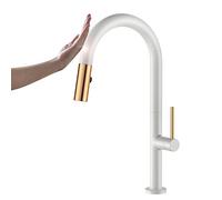 Touch Kitchen Sink Faucet,Faucets with Pull Down Sprayer and 2-Function Sprayer,Brass Single Handle Kitchen Sink Taps (Gun Gray)