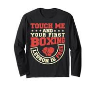 Touch Me And Your First Boxing Lesson Is Free Maglia a Manica