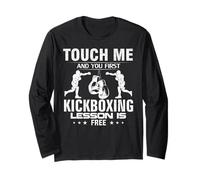 Touch Me And Your First Kickboxing Lesson è Un Divertente Regalo Gratuito Maglia a Manica