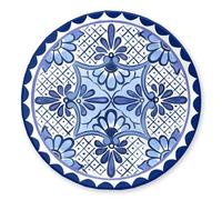 TOUCH-MEL PIATTO DESSERT Santorini Blu Melamina Infrangibile Bianco Blu 21,6cm