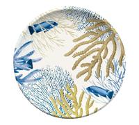 TOUCH-MEL PIATTO PIANO Corallo Blu Melamina Infrangibile Barca e Outdoor 26,7cm