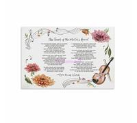 Touch of The Master's Hand Poem Christian Canvas Art - Inspirational Wall Decor with Violin & Chrysanthemum for Faithful Home(Unframed,16x24inch(40x60cm))