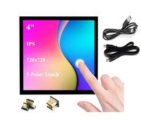 Touch screen capacitivo quadrato HDMI LCD da 4 pollici compatibile con Raspberry Pi 5/4B/3B+/3B/2B/Zero/Zero W//Zero 2W/Jetson Nano/Windows 11/10/8.1/8/7, risoluzione 720x720, display IPS, porta USB-C