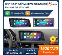 Touch screen display multimediale da 8,9 pollici 12,3 pollici per Audi Q5 2009-2017 Airplay Miracast funzione Wireless Carplay Android Auto 12.3 LHD Car No Gps