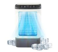 Touch Screen Evaporative Air Humidifier | 3 Speed LED Air Conditioners Fan | Desk USB Humidifier Blower For RV Travel Camping Garage Workshop Apartment Dorm Use