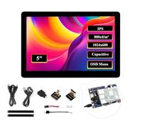 Touch screen HDMI da 5 pollici 1024 x 600, touch screen capacitivo IPS, compatibile con Raspberry Pi 5/4B/3B+/3B/Zero 2W/Zero W/Zero/Pico/Pico W, Win 11/10/8.1/8/7/Jetson Nano (touch capacitivo a