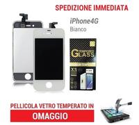 TOUCH SCREEN LCD RETINA FRAME VETRO DISPLAY SCHERMO PER IPHONE 4G BIANCO