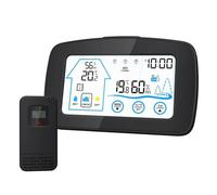 Touch Screen, Monitor Di Umidità E Temperatura, Termometro Wireless For Interni Ed Esterni, Igrometro, Orologio Da Parete Meteorologico Elettronico Digitale Monitor Accurato(Black)