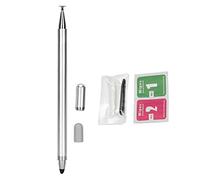 Touch Screen Penne 2 in 1 con Punte di Ricambio Borsa per Pulizia (Argento) | La risposta rapida consente di disegnare e ombreggiare con penne digitali su schermi tramite punte in fibra e disco.
