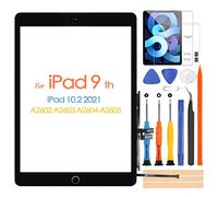 Touch Screen per iPad 9 2021 9th Generazione, Digitizer Touchscreen per iPad 10.2 2021 A2602 A2603 A2604 A2605, Schermo tattile Frontale, con Home Buttone, include Strumenti di Riparazione (Black)