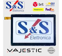 TOUCH SCREEN PER MAJESTIC TAB 714 4G DIGITIZER 10.1" + BIADESIVO NERO ORIGINALE
