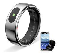 Touch Smart Ring versione aggiornata Health Ring Pro, con telecomando Bluetooth e rilevamento del movimento, fitness tracker impermeabile 10ATM per l'uso quotidiano di uomini e donne (AI Argento, 9)