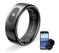 Touch Smart Ring versione aggiornata Health Ring Pro, con telecomando Bluetooth e rilevamento del movimento, fitness tracker impermeabile 10ATM per l'uso quotidiano di uomini e donne (AI Nero, 8)