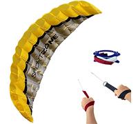 Touch the sky Aquilone da paracadute a doppia linea da 254 cm, morbido, con cinturino da polso, per bambini e adulti, eccellenti giochi all'aperto e giochi di attività, adatto per esperti e