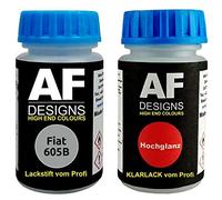 Touch Up per Fiat 605B Grigio Borromini Metallic + Vernice Trasparente Da 50ml Auto Base Set