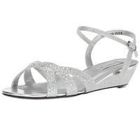 Touch Ups Womens Lena Open Toe Special Occasion Strappy, Silver, Size 9.0