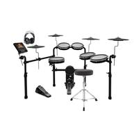 TOUCHBEAT+ Batteria Elettronica 10 Pezzi con Touchscreen 7" di Gear4music | Pad mesh e piatti multizona, 950 campioni da studio, 30 kit, ride triple-zone da 14", Bluetooth, MIDI. Con cuffie e sgabello