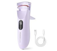 TOUCHBeauty Piegaciglia riscaldata con indicatore LED, piegaciglia elettrico con 3 impostazioni di temperatura, oscillazione naturale con silicone riscaldante, riscaldamento rapido 10 secondi e lunga