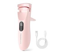 TOUCHBeauty Piegaciglia riscaldata con indicatore LED, piegaciglia elettrico con 3 impostazioni di temperatura, oscillazione naturale con silicone riscaldante, riscaldamento rapido 10 secondi e lunga