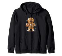 Touchdown Time con questo Gingerbread Man Football Player Felpa con Cappuccio