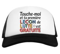 Touche-Moi Et Ta Première Leçon De Lutte Un Verre Bière Agresser Tasse Berretto da Baseball Unisex Nero Bianco Baseball cap White Black