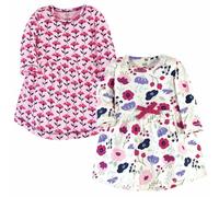 Touched By Nature Bambino Cotone Organico Abiti,Rosa Botanico Manica Lunga