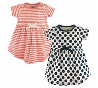 Touched By Nature Bambino Cotone Organico Abito, 2-Pack, con Sigle Disegnate