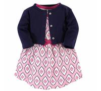 Touched By Nature Bambino Cotone Organico Abito E Cardigan Set, Trellis