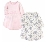 Touched By Nature Bambino Manica Lunga Cotone Organico Abito 2-Pack, Rosa