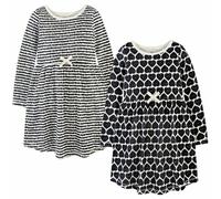 Touched By Nature Cotone Organico Abiti, Ragazzi Cuore Manica Lunga 2-Pack