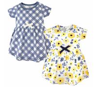 Touched By Nature Neonato Cotone Organico Abito 2-Pack, Giallo Giardino