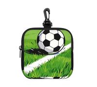 Touchline White Line - Piccola custodia impermeabile con cerniera, in neoprene, per auricolari, portachiavi