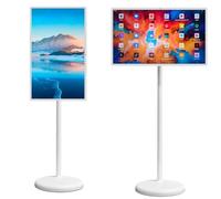 Touchscreen TV portatile con supporto da pavimento regolabile, Smart Mobile TV per uso esterno, display ad alta risoluzione