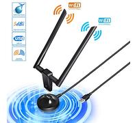 TouchSKY Antenna WiFi USB 1200Mbps Chiavetta WiFi con 5dBi Antenna USB 3.0 Dualband (5GHz 867Mbps+2.4GHz 300Mbps) Ricevitore WiFi per Desktop/PC/Laptop/Notebook Compatibile Windows XP/Vista / 7/8/10