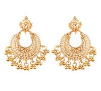 Touchstone Bollywood indiano desiderio tribale boho chic luna chandbaali tema perline orecchini di design per donna Oro