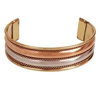 Touchstone Bracciale in rame indiano fatto a mano, Chakra della pace, Yoga, Meditazione, Mantra, Manicotta gioiello per donne e uomini, 6,5 pulgadas, Rame, Senza Gemstone