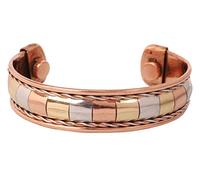 Touchstone Bracciale indiano fatto a mano in rame per uomo donna chakra della pace yoga meditazione mantra