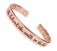 Touchstone Bracciali magnetici incisi in rame motivazionale per ragazze adolescenti/donne-gioielli personalizzati regali per la migliore amica / madre / figlia / sorella - braccialetto regolabile in
