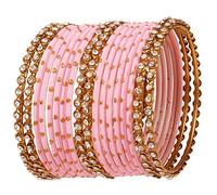 Touchstone Collezione di Braccialetti Colorati con Pietre di paragone Bracciali in Metallo e Gioielli in Lega di Bollywood Indiana Testurizzata. Set di Oro Antico 18 Toni per Donna.